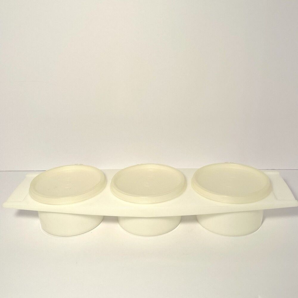 VTG Tupperware VTG 3-in-1 Condiment Tray 732 Lids Tupper Seals 733 Server Caddy